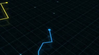 Teknoloji tarzında yüksek teknolojili dijital gelirin doğrusal çizelgesi. Sunum, reklam ve karlılık ve istatistik kavramı