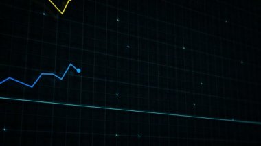Teknoloji tarzında yüksek teknolojili dijital gelirin doğrusal çizelgesi. Sunum, reklam ve karlılık ve istatistik kavramı
