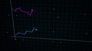Teknoloji tarzında yüksek teknolojili dijital gelirin doğrusal çizelgesi. Sunum, reklam ve karlılık ve istatistik kavramı
