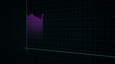 Teknoloji tarzında yüksek teknolojili dijital gelirin doğrusal çizelgesi. Sunum, reklam ve karlılık ve istatistik kavramı