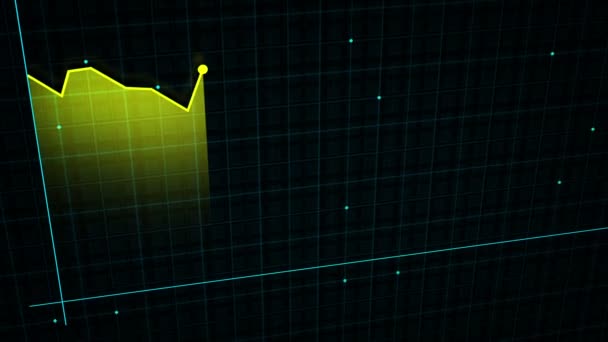 Gráfico Lineal Ingresos Digitales Realizados Estilo Tecnológico Con Fondo Rejilla — Vídeo de stock