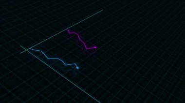Teknoloji tarzında yüksek teknolojili dijital gelirin doğrusal çizelgesi. Sunum, reklam ve karlılık ve istatistik kavramı