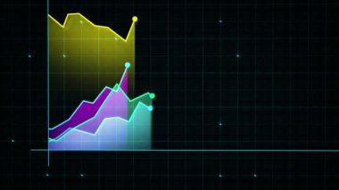 Teknoloji tarzında yüksek teknolojili dijital gelirin doğrusal çizelgesi. Sunum, reklam ve karlılık ve istatistik kavramı