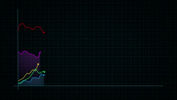 Grafico Lineare Del Reddito Digitale Realizzato Stile Tech Con Sfondo — Video Stock