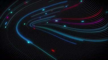 Çizgileri olan bir yüzeydeki spiral girdap ışık akımları. Sunumlar, tatiller ve görüntüler için renkli ve dekoratif arka planlar. Işık yükselen dalga hareketleri