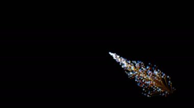 Parlak bir dalın, siyah bir zemin üzerinde parçacıklarla dinamik ve zarif bir şekilde büyüyen şık bir animasyonu. Büyülü muhteşem bitki örtüsü. Herhangi bir tasarımın mükemmel arkaplanı ve ögesi