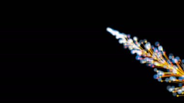 Parlak bir dalın, siyah bir zemin üzerinde parçacıklarla dinamik ve zarif bir şekilde büyüyen şık bir animasyonu. Büyülü muhteşem bitki örtüsü. Herhangi bir tasarımın mükemmel arkaplanı ve ögesi