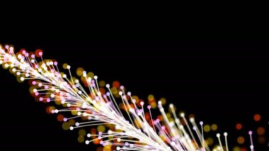 Parlak bir dalın, siyah bir zemin üzerinde parçacıklarla dinamik ve zarif bir şekilde büyüyen şık bir animasyonu. Büyülü muhteşem bitki örtüsü. Herhangi bir tasarımın mükemmel arkaplanı ve ögesi