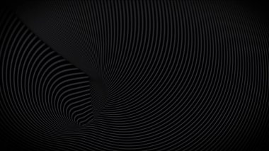 Üç boyutlu sarmal gri girdap çizgileri bükülmüş bir yüzeyde. Minimalist tasarım. Sunumlar, tatiller, çekim için dekoratif arka planlar. Kapak tasarımı şablonu, iş broşürü düzeni, duvar kağıdı