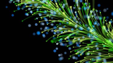 Tarz sahibi parlak bir dalın, siyah arkaplandaki parçacıklara karşı zarif bir şekilde büyümesi. Büyülü muhteşem bitki örtüsü. Herhangi bir tasarım için mükemmel arkaplan ve öge