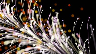 Tarz sahibi parlak bir dalın, siyah arkaplandaki parçacıklara karşı zarif bir şekilde büyümesi. Büyülü muhteşem bitki örtüsü. Herhangi bir tasarım için mükemmel arkaplan ve öge