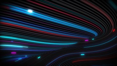 3D görüntüleme spiral parlak girdap çizgilerle dolu bir yüzey üzerinde ışık akışı. Sunumlar, tatiller, çekimler için renkli dekoratif arka planlar. Kapak tasarımı şablonu, iş broşürü düzeni, duvar kağıdı