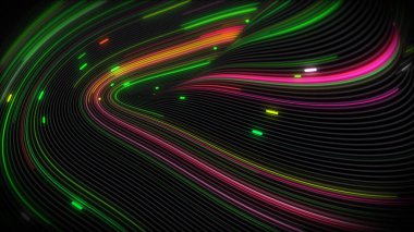 3D görüntüleme spiral parlak girdap çizgilerle dolu bir yüzey üzerinde ışık akışı. Sunumlar, tatiller, çekimler için renkli dekoratif arka planlar. Kapak tasarımı şablonu, iş broşürü düzeni, duvar kağıdı