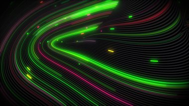 3D görüntüleme spiral parlak girdap çizgilerle dolu bir yüzey üzerinde ışık akışı. Sunumlar, tatiller, çekimler için renkli dekoratif arka planlar. Kapak tasarımı şablonu, iş broşürü düzeni, duvar kağıdı