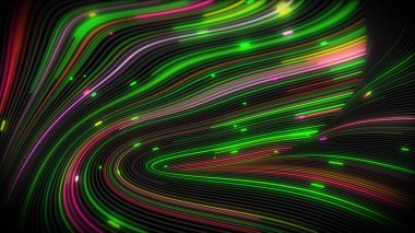 3D görüntüleme spiral parlak girdap çizgilerle dolu bir yüzey üzerinde ışık akışı. Sunumlar, tatiller, çekimler için renkli dekoratif arka planlar. Kapak tasarımı şablonu, iş broşürü düzeni, duvar kağıdı