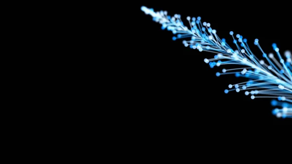 黒を背景にエレガントに成長スタイリッシュなクリスマス明るい枝の3Dレンダリング 魔法の素晴らしい植生 どんなデザインにも最適な背景と要素 — ストック写真