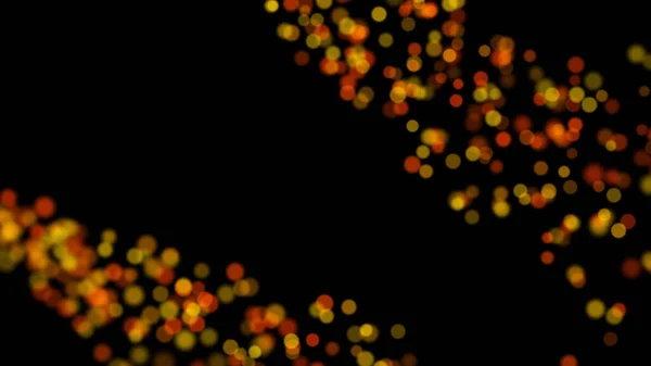 Rendering Stylish Bright Multicolored Particles Space Which Scattered Black Background — Stockfoto