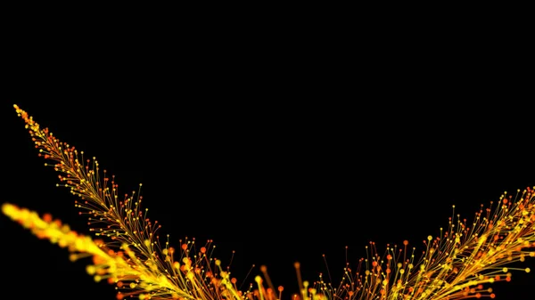Візуалізація Стильних Яскравих Гілок Елегантно Зростаючих Чорному Тлі Чудова Рослинність — стокове фото