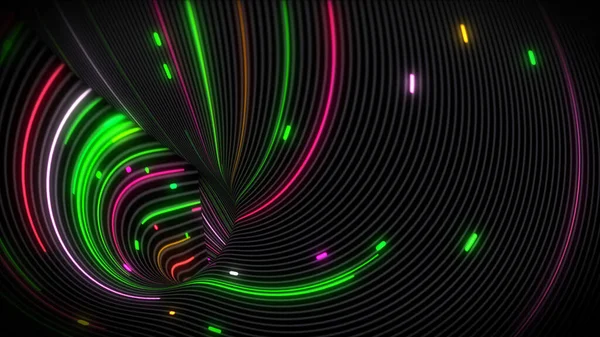렌더링 스파이럴밝은 소용돌이는 선으로 표면에 흐름을 흐릅니다 프리젠테이션 촬영을 디자인 — 스톡 사진