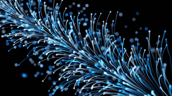 Siyah zemin üzerinde zarif parçacıklar olan üç boyutlu şık bir Noel aydınlığı sunumu. Büyülü muhteşem bitki örtüsü. Herhangi bir tasarım için mükemmel arkaplan ve öge