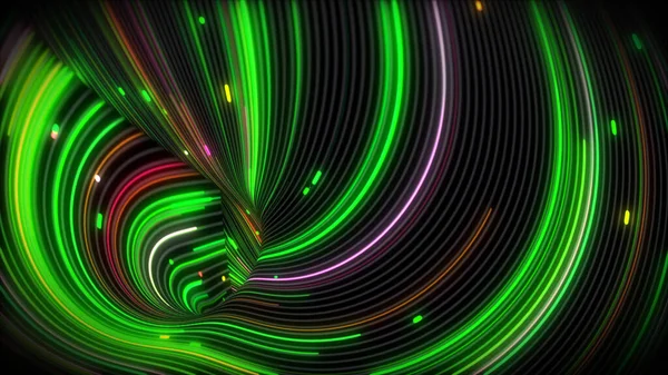 3D görüntüleme spiral parlak girdap çizgilerle dolu bir yüzey üzerinde ışık akışı. Sunumlar, tatiller, çekimler için renkli dekoratif arka planlar. Kapak tasarımı şablonu, iş broşürü düzeni, duvar kağıdı