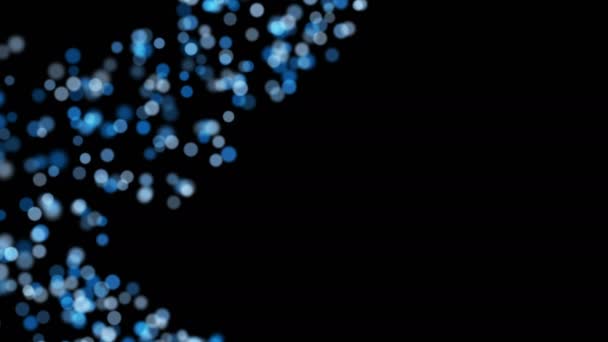 Stylish New Year Animation Bright Particles Space Dynamically Scattering Black — Stock Video