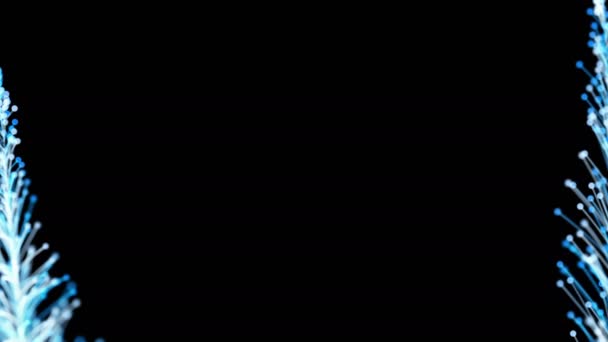 Стильная Новогодняя Анимация Ярких Ветвей Динамично Элегантно Растет Черном Фоне — стоковое видео