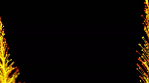 Стильная Анимация Ярких Ветвей Динамично Элегантно Растет Черном Фоне Волшебная — стоковое видео