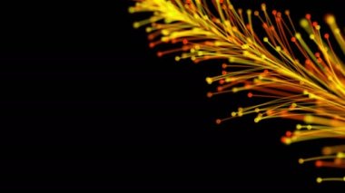 Siyah arka planda dinamik ve zarif bir şekilde büyüyen parlak bir dalın şık bir animasyonu. Büyülü muhteşem bitki örtüsü. Herhangi bir tasarımın mükemmel arkaplanı ve ögesi