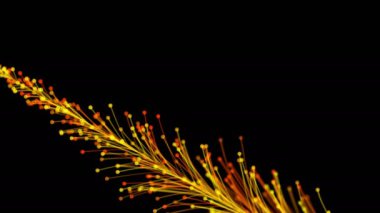 Siyah arka planda dinamik ve zarif bir şekilde büyüyen parlak bir dalın şık bir animasyonu. Büyülü muhteşem bitki örtüsü. Herhangi bir tasarımın mükemmel arkaplanı ve ögesi