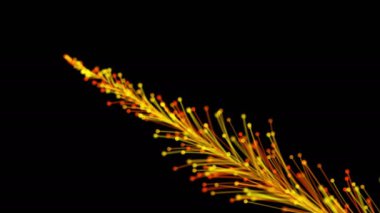 Siyah arka planda dinamik ve zarif bir şekilde büyüyen parlak bir dalın şık bir animasyonu. Büyülü muhteşem bitki örtüsü. Herhangi bir tasarımın mükemmel arkaplanı ve ögesi