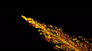 Parlak bir dalın, siyah bir zemin üzerinde parçacıklarla dinamik ve zarif bir şekilde büyüyen şık bir animasyonu. Büyülü muhteşem bitki örtüsü. Herhangi bir tasarımın mükemmel arkaplanı ve ögesi