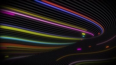 Çizgileri olan bir yüzeydeki spiral girdap ışık akımları. Sunumlar, tatiller ve görüntüler için renkli ve dekoratif arka planlar. Işık yükselen dalga hareketleri