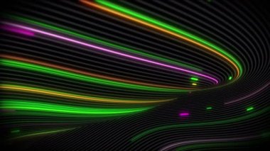 Çizgileri olan bir yüzeydeki spiral girdap ışık akımları. Sunumlar, tatiller ve görüntüler için renkli ve dekoratif arka planlar. Işık yükselen dalga hareketleri