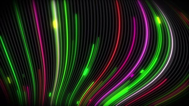 Spirale Wirbelströme Aus Licht Auf Einer Oberfläche Mit Linien Bunte — Stockvideo