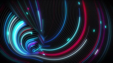 Çizgileri olan bir yüzeydeki spiral girdap ışık akımları. Sunumlar, tatiller ve görüntüler için renkli ve dekoratif arka planlar. Işık yükselen dalga hareketleri