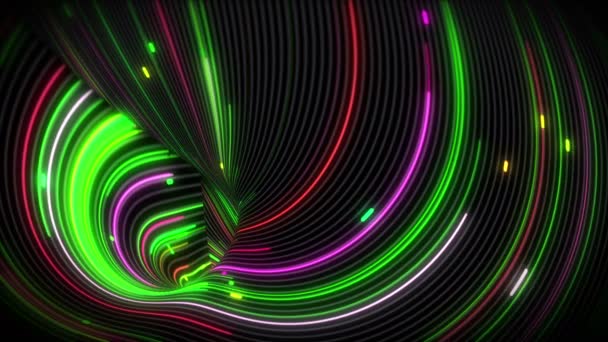 Vórtice Espiral Córregos Luz Uma Superfície Com Linhas Fundos Coloridos — Vídeo de Stock