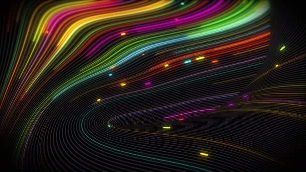 Flussi Spirale Vortice Luce Una Superficie Con Linee Sfondi Colorati — Video Stock