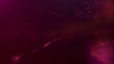 Uzayda çok renkli, enerjik, soyut parçacık bulutunun 3 boyutlu yansıması. Parlayan sıvı parçacıkları dinamik akış. Güzel Soyut Arkaplan. Geleceğin ışıltılı alan efekti