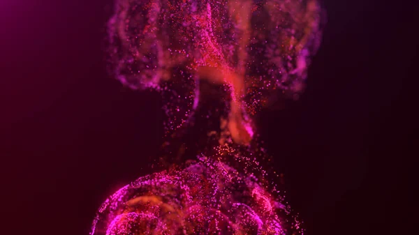 Rendering Multicolored Vibrant Abstract Cloud Particles Space Glowing Fluid Particles — Stock Photo, Image