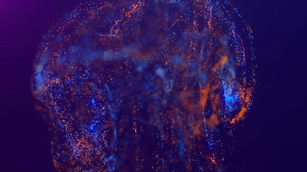 Rendu Nuage Multicolore Vibrant Abstrait Particules Dans Espace Flux Dynamique — Photo