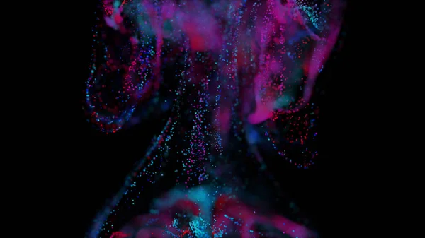 Representación Una Nube Multicolor Vibrante Abstracta Partículas Espacio Flujo Dinámico — Foto de Stock