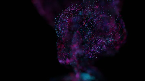 Renderização Uma Nuvem Multicolorida Vibrante Abstrata Partículas Espaço Fluxo Dinâmico — Fotografia de Stock