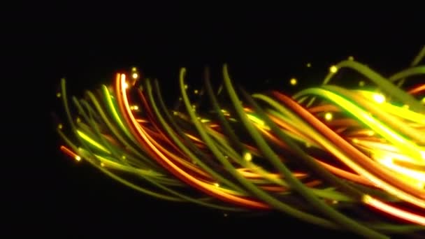 Fond Abstrait Coloré Cordes Lignes Rubans Fibres Fils Entrelacement Cordes — Video