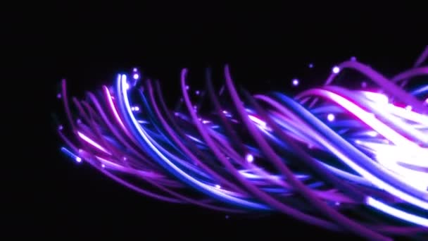 Colorato Sfondo Astratto Stringhe Linee Nastri Fibre Fili Intreccio Stringhe — Video Stock