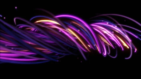 Rendering Colorful Abstract Background Strings Lines Ribbons Fibers Wires Interweaving — Stock Photo, Image