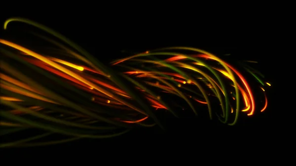 Rendering Eines Farbenfrohen Abstrakten Hintergrundes Aus Schnüren Linien Bändern Fasern — Stockfoto