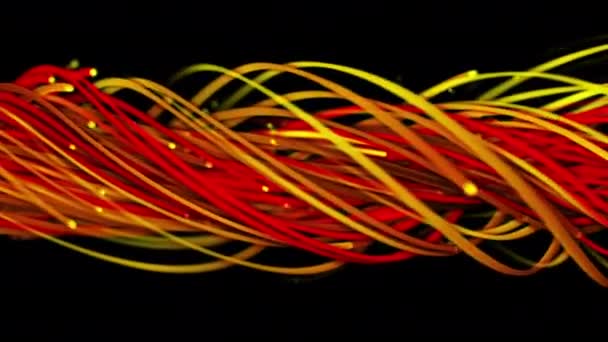 Colorato Sfondo Astratto Stringhe Linee Nastri Fibre Fili Intreccio Stringhe — Video Stock