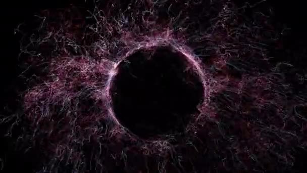 Космічні Енергетичні Струни Енергетичні Потоки Вигляді Тонких Яскравих Елементів Лінії — стокове відео