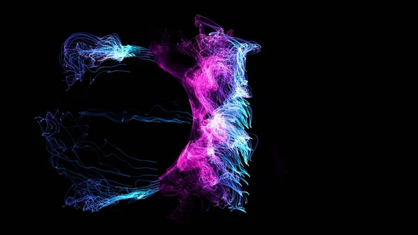 Rendering Cosmic Energy Strings Energy Flows Form Thin Bright Elements — Stock Photo, Image